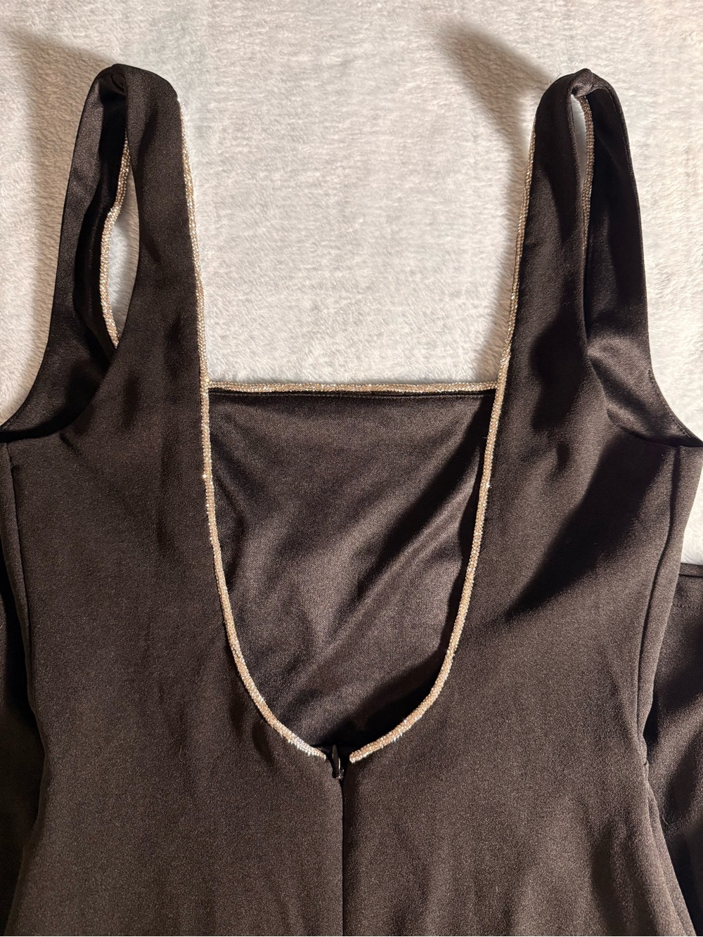 Lulu's Black Maxi Dress with Sparkle neckline Trim - Picture 7 of 11